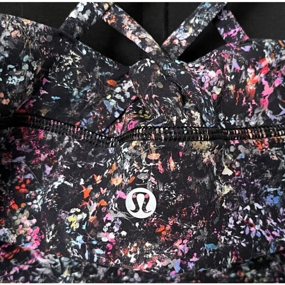 Lululemon Energy Longline Bra Floral Spray size 4 Strappy Criss Cross - Picture 6 of 8